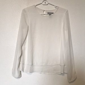 White House Black Market White Flowy Top